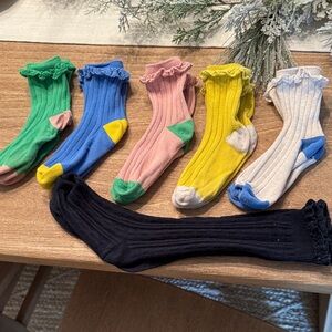 Mini Boden and Sweet Honey Colorful ruffle Socks Set size 10-13 girls